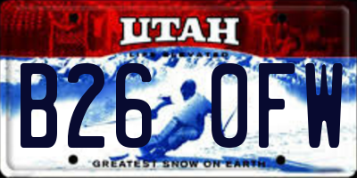 UT license plate B260FW