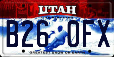UT license plate B260FX