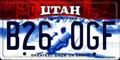UT license plate B260GF