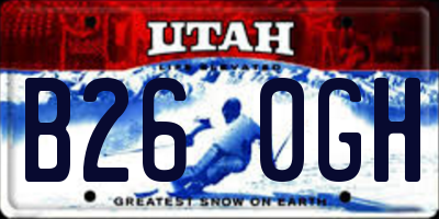 UT license plate B260GH