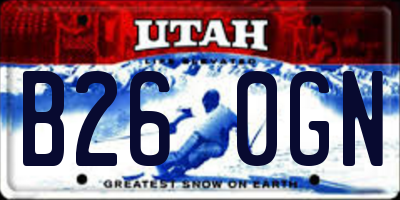 UT license plate B260GN