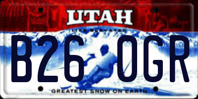 UT license plate B260GR