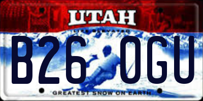 UT license plate B260GU