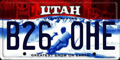 UT license plate B260HE