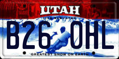 UT license plate B260HL
