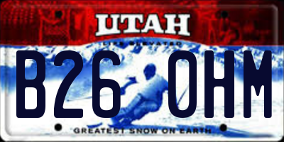 UT license plate B260HM