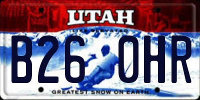 UT license plate B260HR