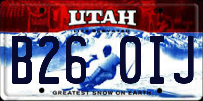 UT license plate B260IJ
