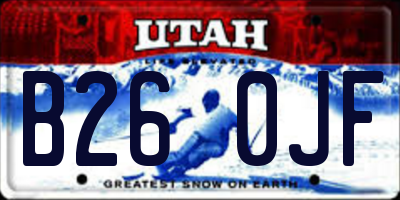 UT license plate B260JF