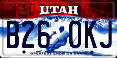 UT license plate B260KJ