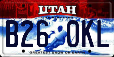 UT license plate B260KL