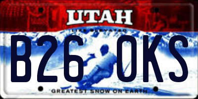 UT license plate B260KS
