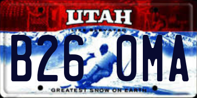 UT license plate B260MA