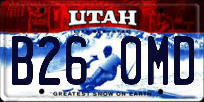 UT license plate B260MD