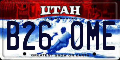 UT license plate B260ME