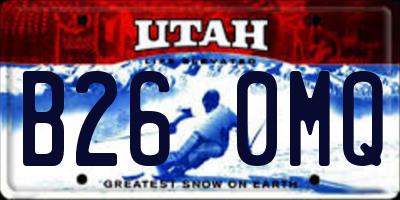 UT license plate B260MQ
