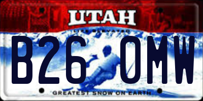 UT license plate B260MW