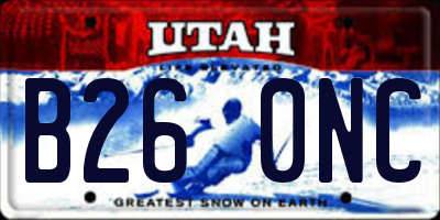 UT license plate B260NC