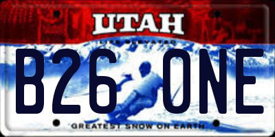 UT license plate B260NE