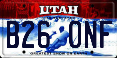 UT license plate B260NF