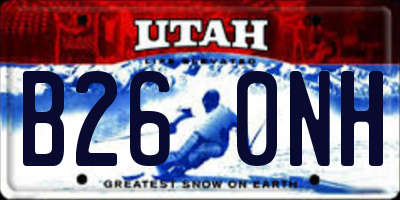 UT license plate B260NH