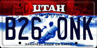 UT license plate B260NK