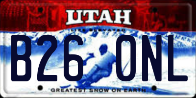 UT license plate B260NL