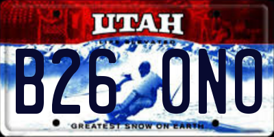 UT license plate B260NO
