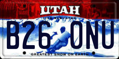 UT license plate B260NU
