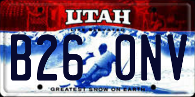 UT license plate B260NV