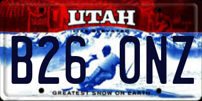 UT license plate B260NZ