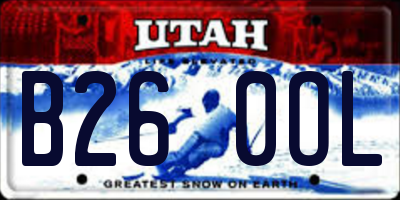 UT license plate B260OL