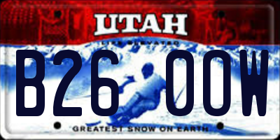 UT license plate B260OW