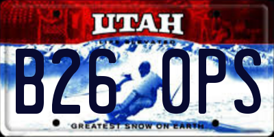 UT license plate B260PS