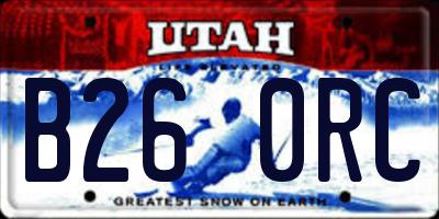 UT license plate B260RC