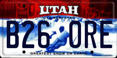 UT license plate B260RE