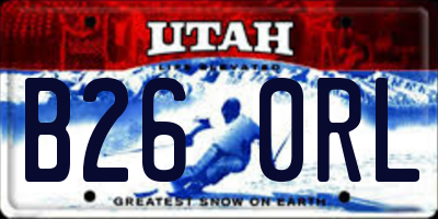 UT license plate B260RL