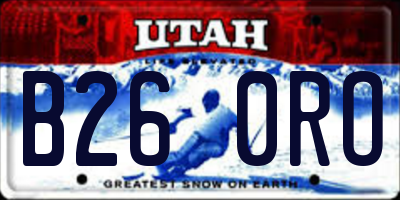 UT license plate B260RO
