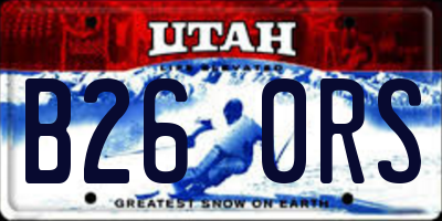 UT license plate B260RS