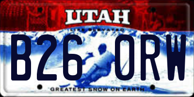UT license plate B260RW