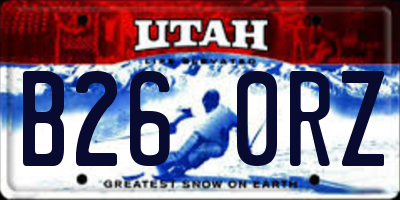 UT license plate B260RZ