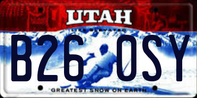 UT license plate B260SY