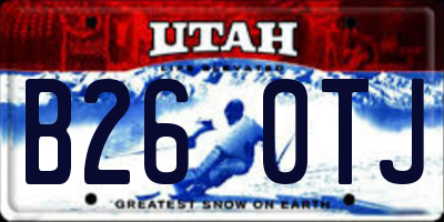 UT license plate B260TJ