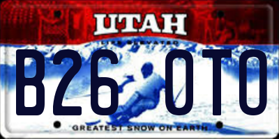 UT license plate B260TO