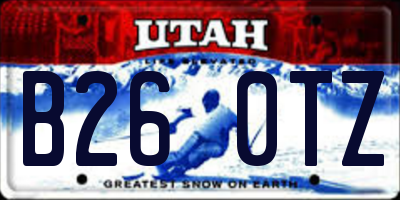 UT license plate B260TZ