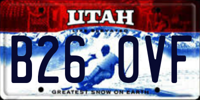 UT license plate B260VF