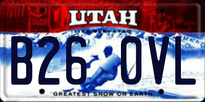 UT license plate B260VL
