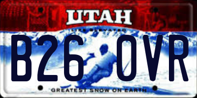 UT license plate B260VR