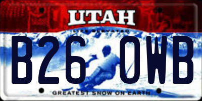 UT license plate B260WB