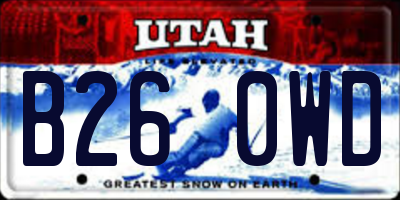 UT license plate B260WD